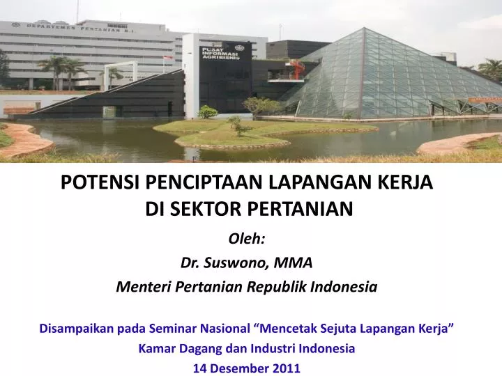 potensi penciptaan lapangan kerja di sektor pertanian