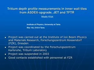 Tritium depth profile measurements in inner wall tiles from ASDEX-upgrade, JET and TFTR