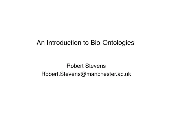 an introduction to bio ontologies