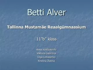 betti alver