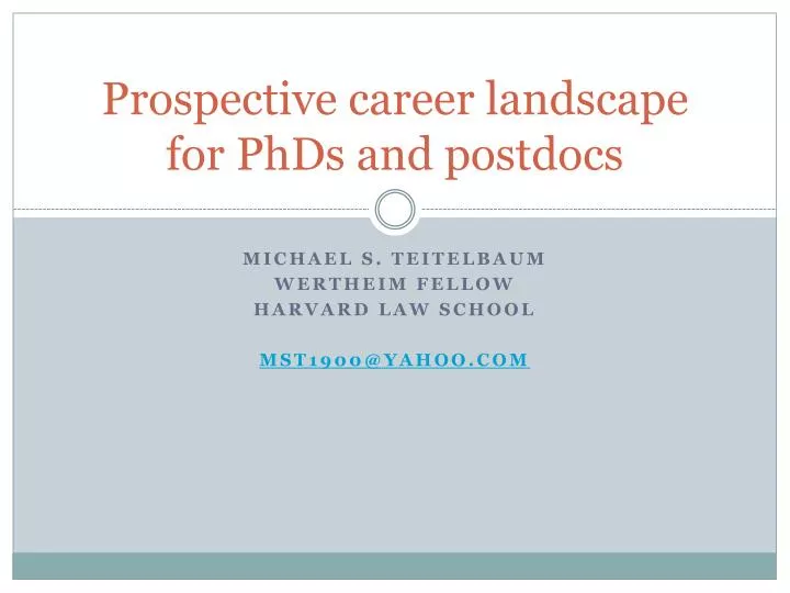 prospective career landscape for phds and postdocs