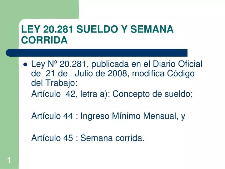 ley 20 281 sueldo y semana corrida