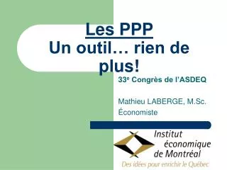 les ppp un outil rien de plus