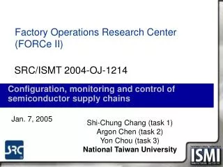 Configuration, monitoring and control of semiconductor supply chains