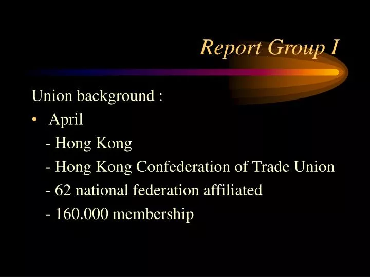 report group i