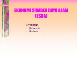 ekonomi sumber daya alam esda