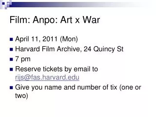 Film: Anpo: Art x War