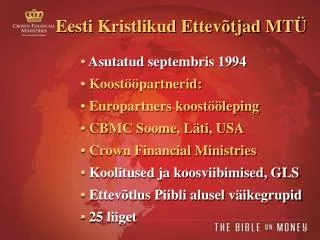 Eesti Kristlikud Ettevõtjad MTÜ