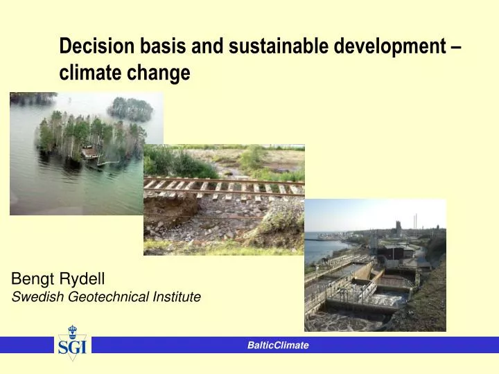 decision basis and sustainable development climate change