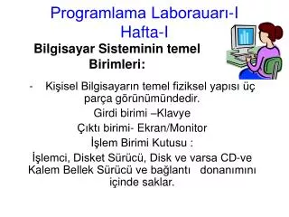 programlama laborauar i hafta i