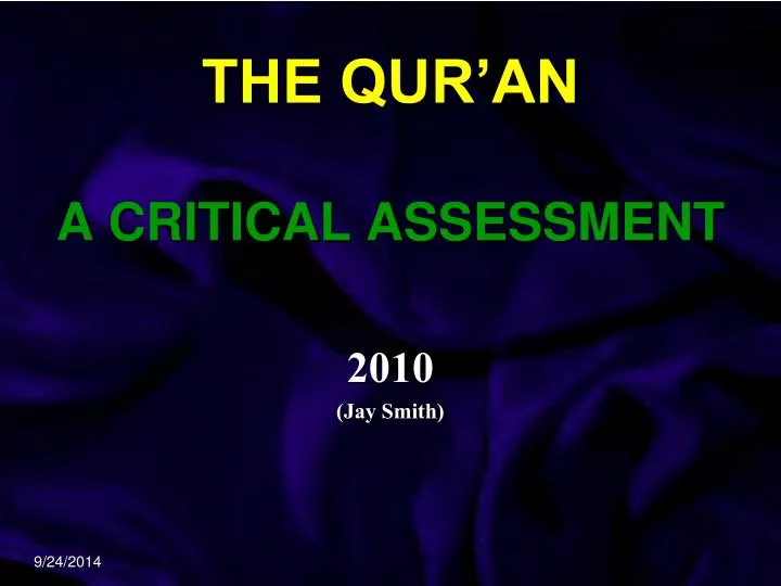 the qur an a critical assessment
