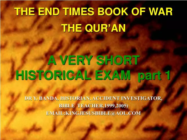the end times book of war the qur an a very short historical exam part 1
