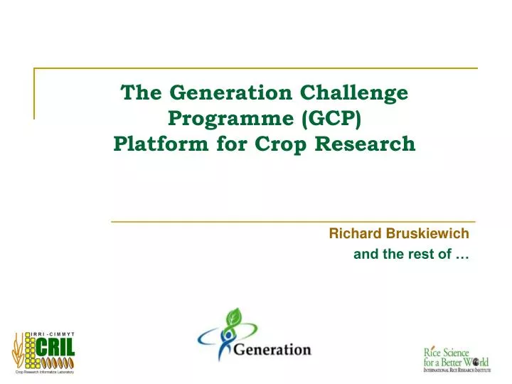 the generation challenge programme gcp platform for crop research