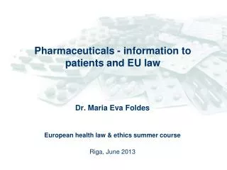 Pharmaceuticals - information to patients and EU law