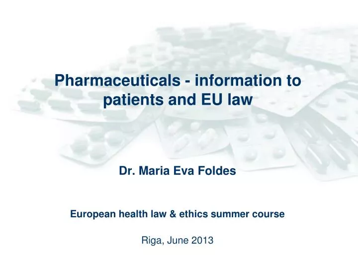 pharmaceuticals information to patients and eu law