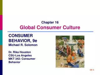 Chapter 16 Global Consumer Culture