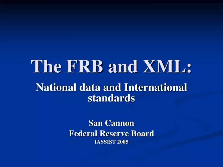 the frb and xml