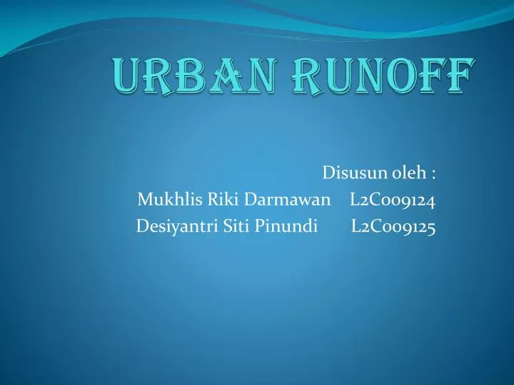 urban runoff