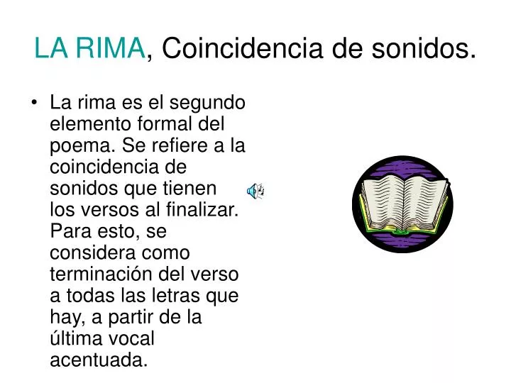 Regresa Extracción puntada PPT - LA RIMA , Coincidencia de sonidos. PowerPoint Presentation -  ID:4782473