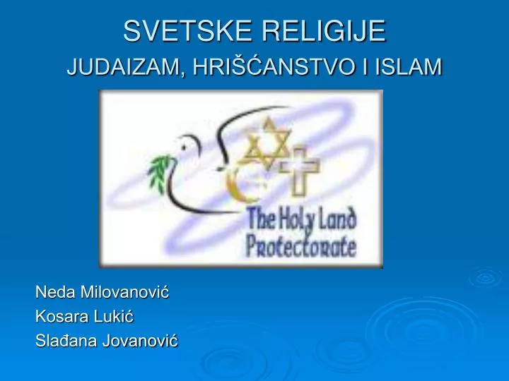 svetske religije judaizam hri anstvo i islam