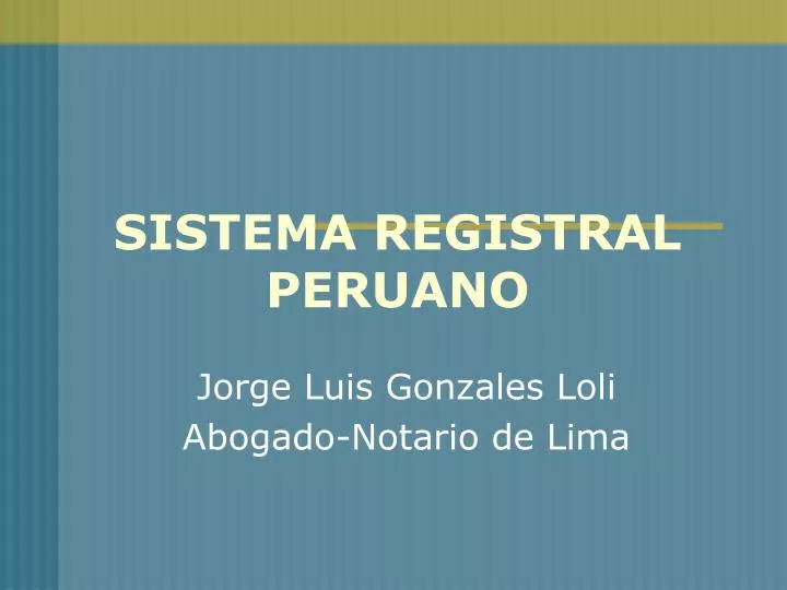 sistema registral peruano