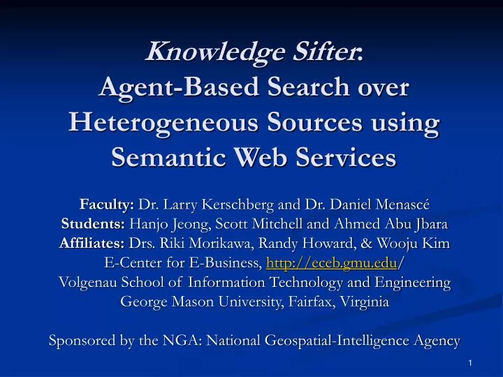 knowledge sifter agent based search over heterogeneous sources using semantic web services