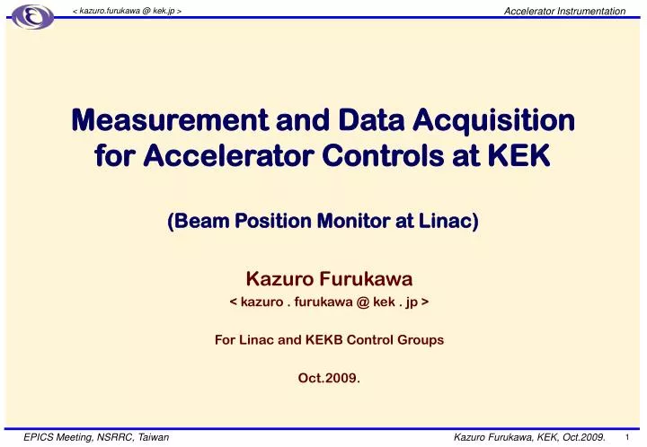 measurement and data acquisition for accelerator controls at kek beam position monitor at linac