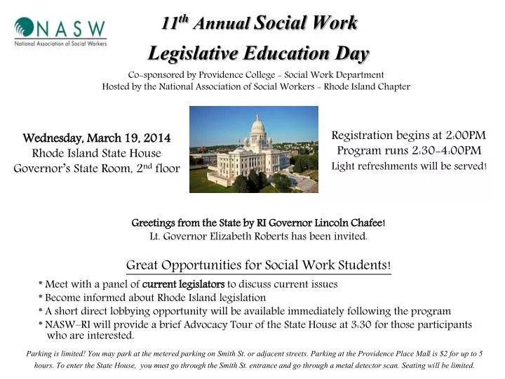 11 th annual social work legislative education day