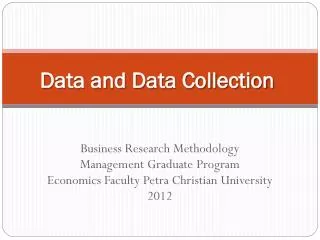 data and data collection