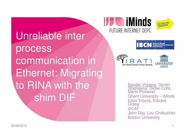 unreliable inter process communication in ethernet migrating to rina with the shim dif