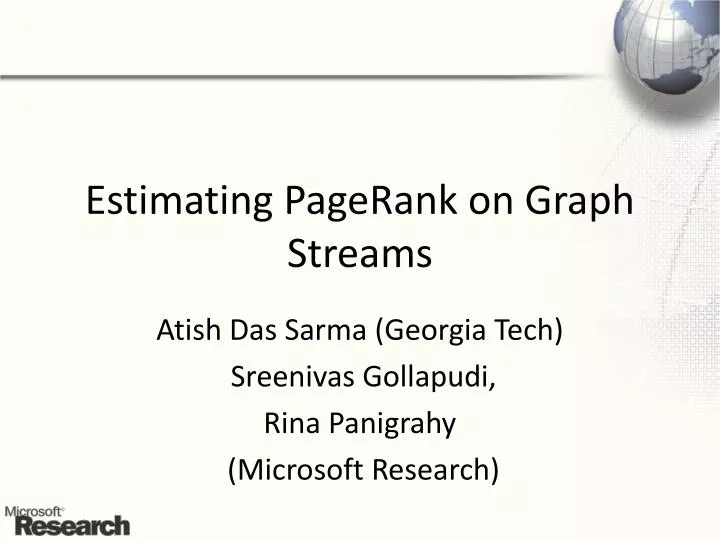 estimating pagerank on graph streams
