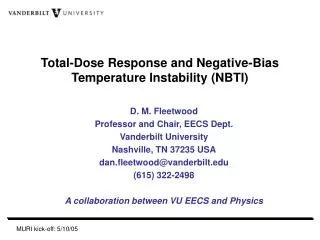 Total-Dose Response and Negative-Bias Temperature Instability (NBTI)