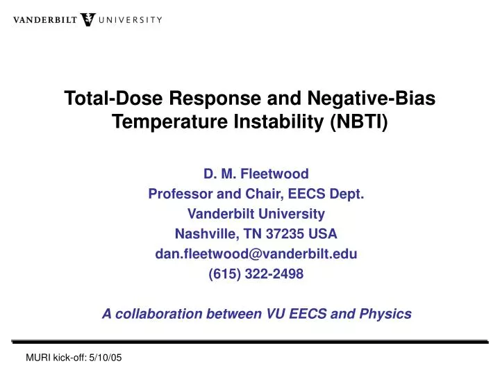 total dose response and negative bias temperature instability nbti