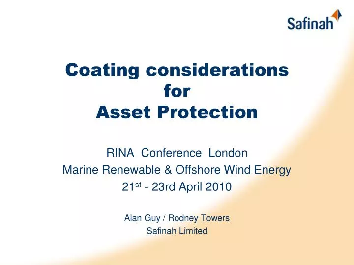 coating considerations for asset protection