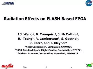 Radiation Effects on FLASH Based FPGA