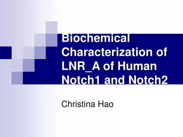 biochemical characterization of lnr a of human notch1 and notch2