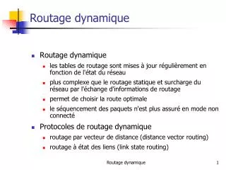 routage dynamique