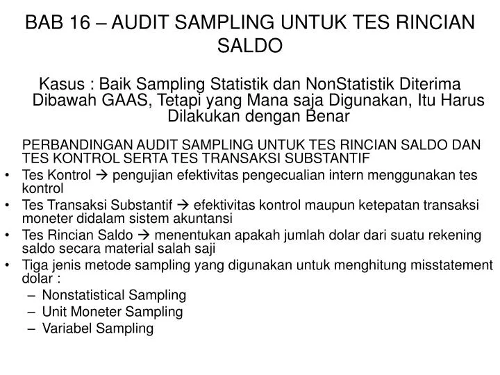 bab 16 audit sampling untuk tes rincian saldo