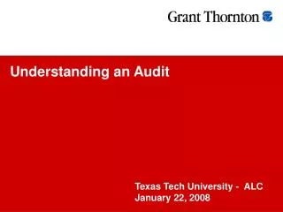Understanding an Audit