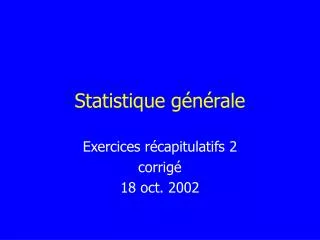 statistique g n rale