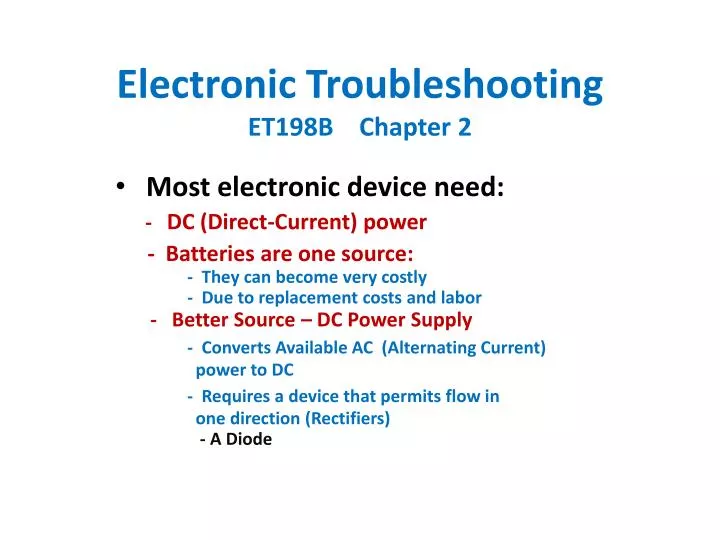 electronic troubleshooting et198b chapter 2