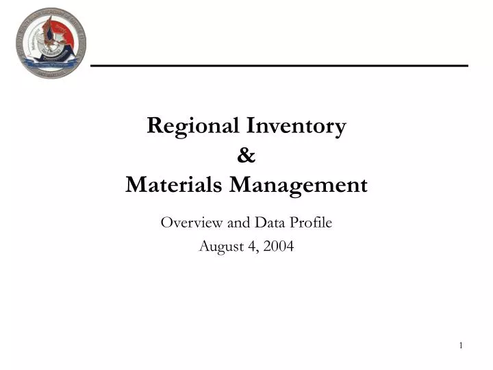 regional inventory materials management