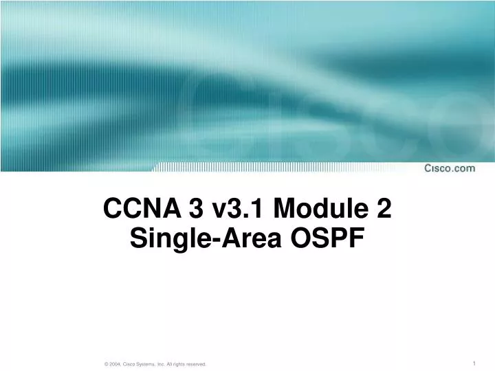 ccna 3 v3 1 module 2 single area ospf