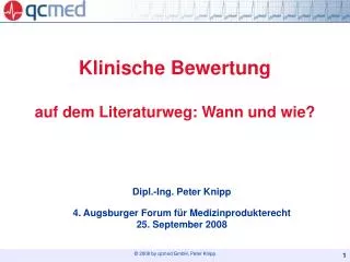 klinische bewertung auf dem literaturweg wann und wie