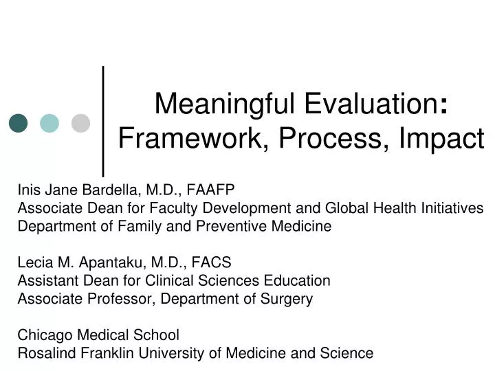 meaningful evaluation framework process impact