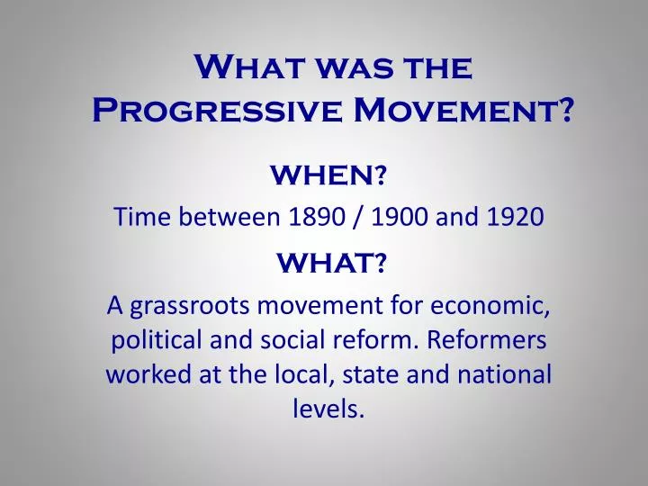 what was the progressive movement