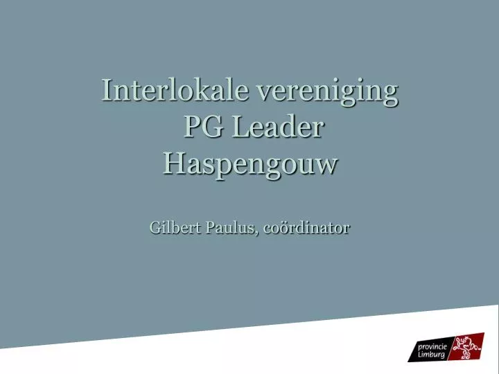 interlokale vereniging pg leader haspengouw gilbert paulus co rdinator