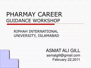 PHARMAY CAREER GUIDANCE WORKSHOP