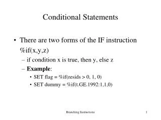 Conditional Statements