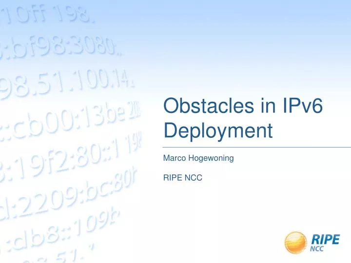 obstacles in ipv6 deployment